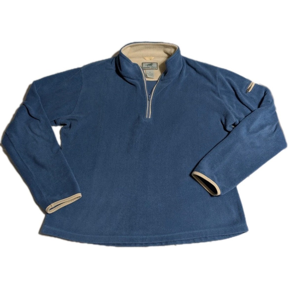 Horny Toad Toad & Co Womens M Quarter Zip Fleece Pullover Blue Outdoor